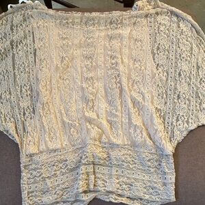 Mind Code Lace Detail Top in Cream